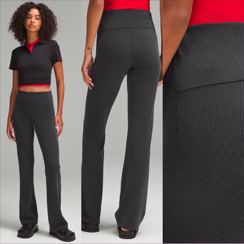 Lululemon Brushed Softstreme Ribbed Zip Flared Pant 32.5"